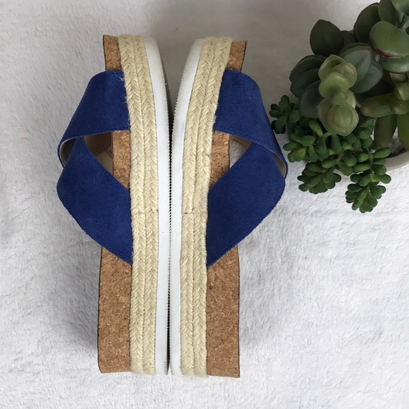 Nine West Amyas Suede Platform Sandal Sz 7.5 - Picture 5 of 8